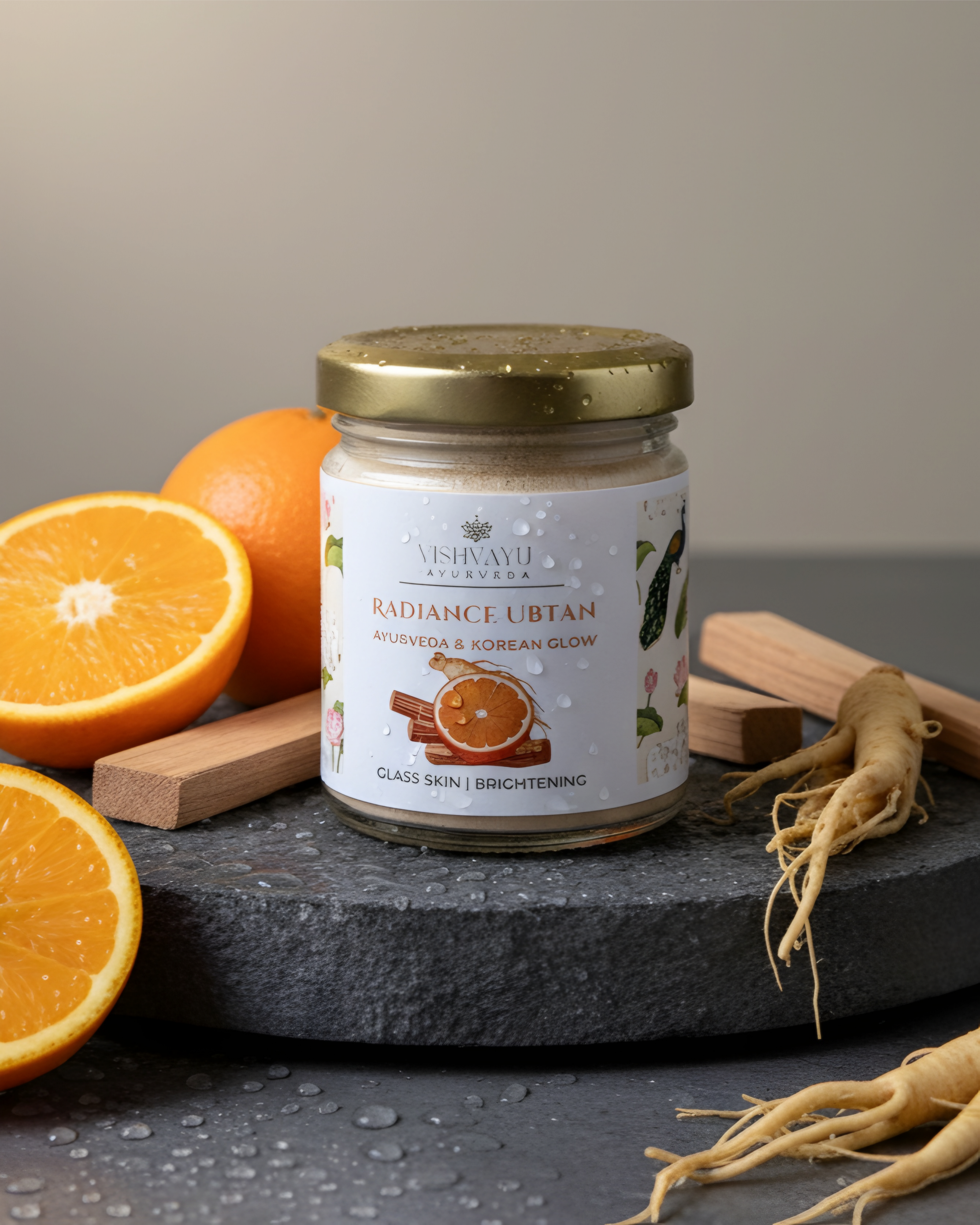 RADIENCE UBTAN | GENSIN ROOT, SANDALWOOD & ORANGE PEEL | KOREAN GLOW POWDER / DE TAN FACE MASK